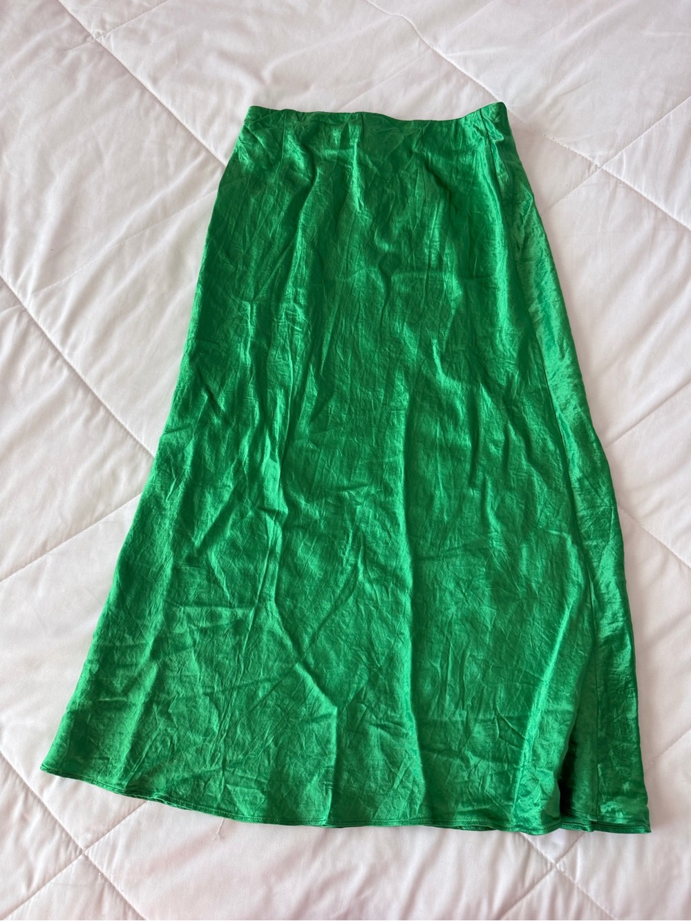 Babaton Vibrant Green Maxi Satin Skirt